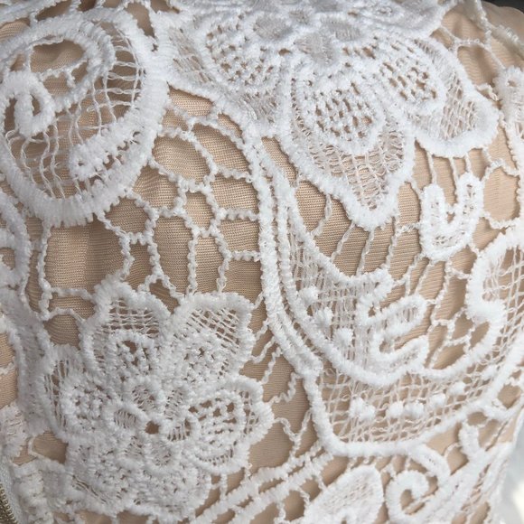 Missguided Bodycon Bardot White Lace Dress - Picture 3 of 4